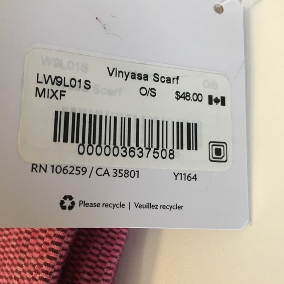 NEW Lululemon Pique Vinyasa Wine & Bon Bon Scarf - Picture 3 of 5